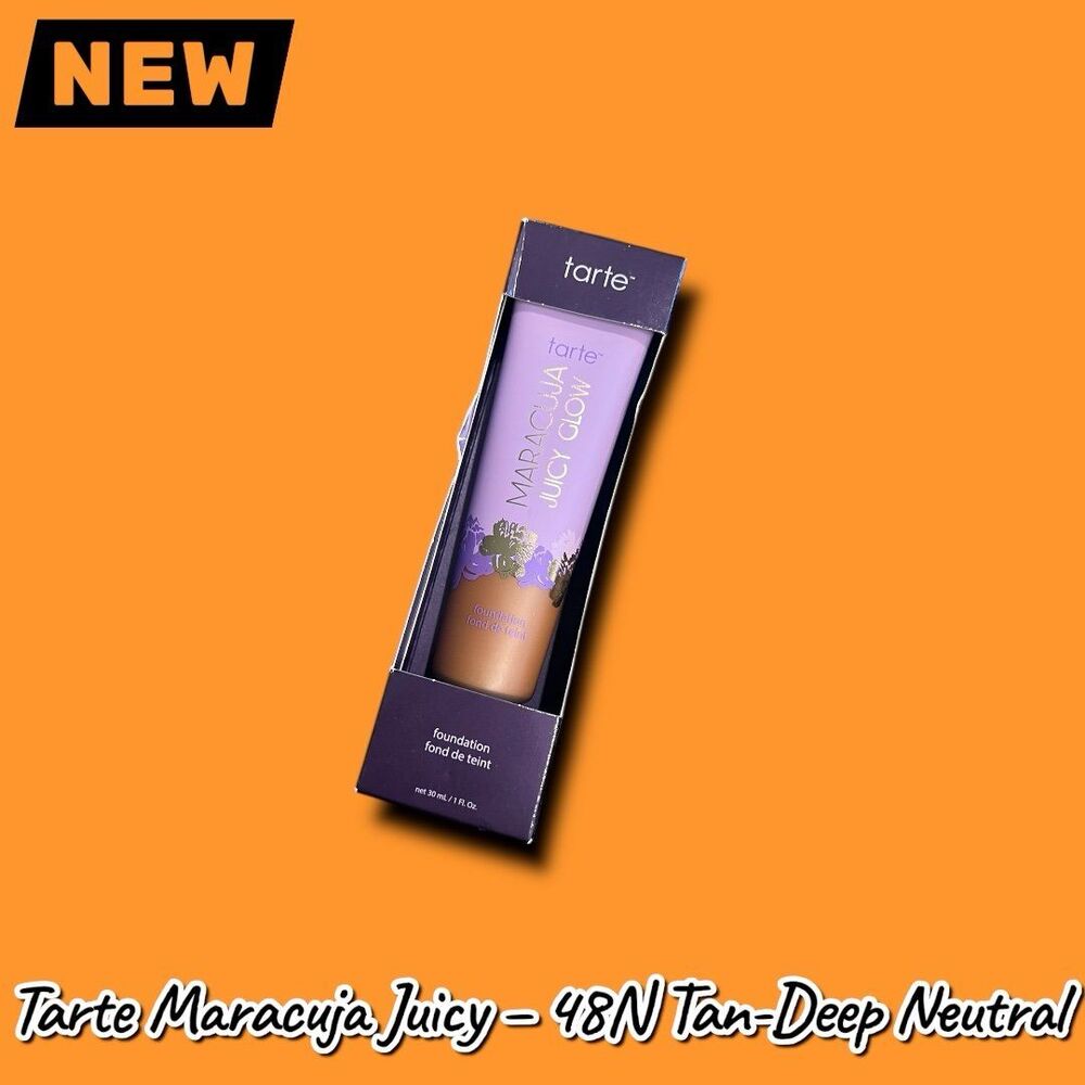 New in Box | Tarte Maracuja Juicy Glow Foundation – 48N Tan-Deep Neutral | 30 mL